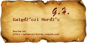 Galgóczi Horác névjegykártya